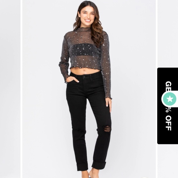 Judy Blue Denim - Judy Blue Size 15/32 Black Distressed High Rise Slim Fit NWT